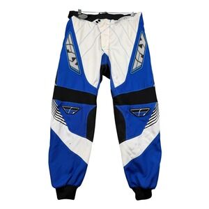 Fly Racing Pants Mens 32 Blue White 303 Race Motocross MX Gear Polyester Offroad